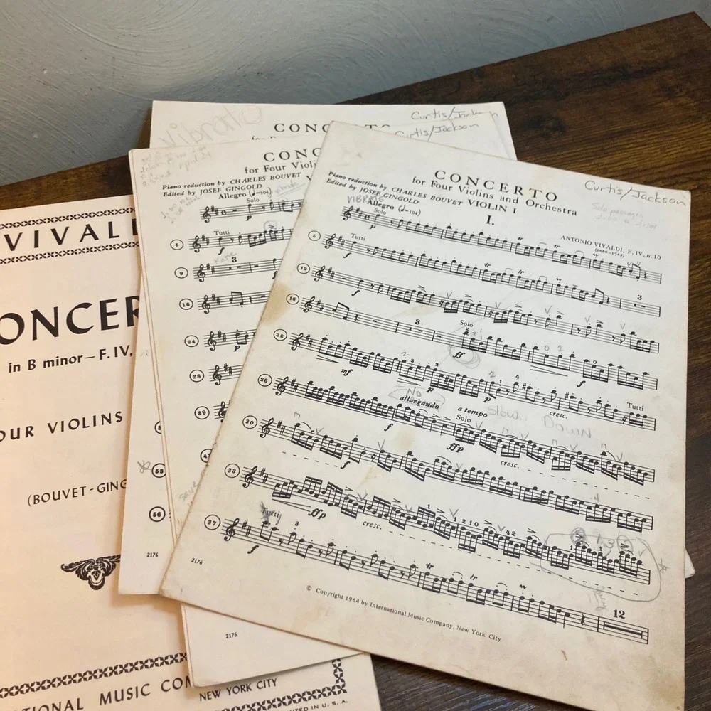 Vivaldi Concerto in B minor F. IV n. 10 Four Violins Piano Sheet Music IMC 2176